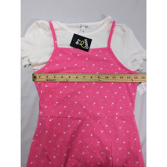 NWT Girls' XL (14) Short Sleeve Pink 2 for 1 Dress- art class - Picture 5 of 7